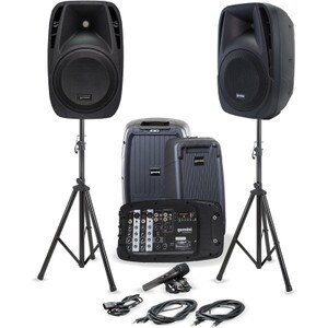Gemini ES-210MXBLU-St 10" Portable PA System Pair w/ Speaker Stands